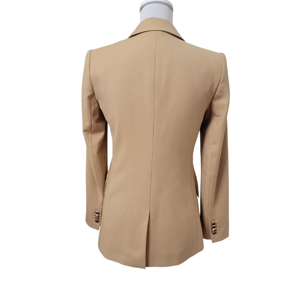 Club Monaco Size 2 Beige Summer Wool Blend Blazer. FLAWED - Picture 7 of 15